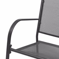 vidaXL Garden Bench with Armrests Steel Mesh 108x60x88 cm Patio Park Seat - Additional view 4