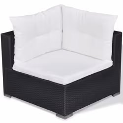 vidaXL Garden Lounge Set 5 Piece with Cushions Poly Rattan Black Sun Bed Sofa - Additional view 6