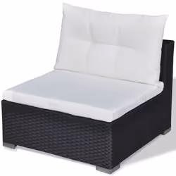 vidaXL Garden Lounge Set 5 Piece with Cushions Poly Rattan Black Sun Bed Sofa - Additional view 8