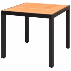 vidaXL Garden Dining Table WPC Aluminium 80x80x74 cm Brown Outdoor Furniture