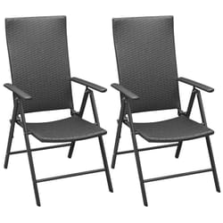 VidaXL 42796 outdoor chair Terrace Aluminium, Polyrattan Black