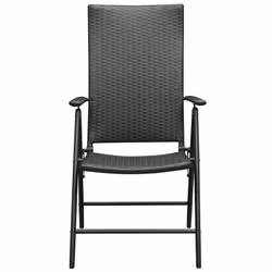 VidaXL 42796 outdoor chair Terrace Aluminium, Polyrattan Black