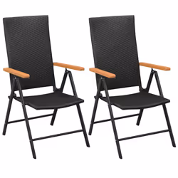 VidaXL 42798, Terrace, Aluminium, Polyrattan, Black, 550 mm, 640 mm, 1050 mm