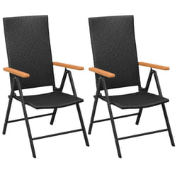 VidaXL 42798 outdoor chair Terrace Aluminium, Polyrattan Black