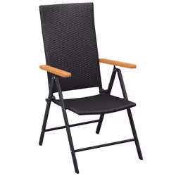 VidaXL 42798 outdoor chair Terrace Aluminium, Polyrattan Black