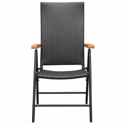 VidaXL 42798 outdoor chair Terrace Aluminium, Polyrattan Black