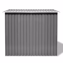 vidaXL Garden Storage Shed Grey Metal 257x205x178cm Tool Organiser Cabin Room