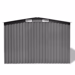 vidaXL Garden Storage Shed Grey Metal 257x205x178cm Tool Organiser Cabin Room - Additional view 4