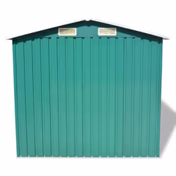 vidaXL Garden Storage Shed Green Metal 204x132x186cm Tool Organiser Cabin Room - Additional view 5