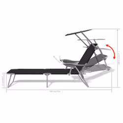 VidaXL 42932 outdoor chair Lounge Padded seat Polyester Black - Additional view 8