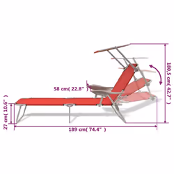 VidaXL 42933 outdoor chair Lounge Padded seat Polyester Red - Additional view 7