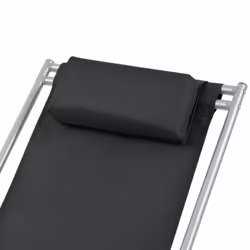 vidaXL 2x Reclining Deck Chairs Black Steel Outdoor Sunloungers Swing Chairs