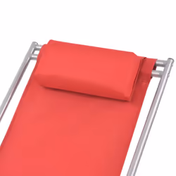 vidaXL 2x Deck Chairs Reclining Red Steel 69x61x94cm Sunloungers Swing Seats