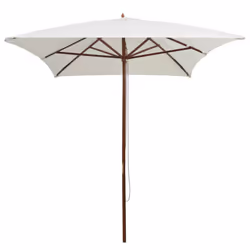 vidaXL Garden Parasol Sunshade Outdoor Umbrella Canopy Wooden Pole Cream White - Additional view 4