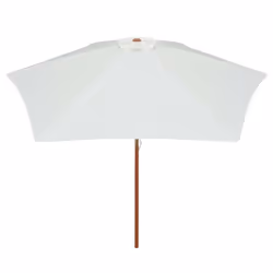 vidaXL Garden Parasol Sunshade Outdoor Umbrella Canopy Wooden Pole Cream White - Additional view 2
