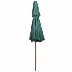 vidaXL Double Decker Garden Parasol Wooden Pole Canopy Outdoor Umbrella Green - Additional view 4