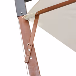 vidaXL Hanging Garden Parasol Wooden Pole Sunshade Outdoor Umbrella White - Additional view 5