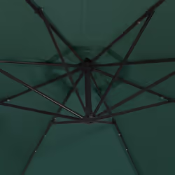 vidaXL Hanging Garden Parasol with LED Lighting Green Metal Pole Umbrella - Additional view 8