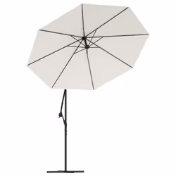 vidaXL Hanging Garden Parasol with LED Lighting Sand Metal Pole Shade Umbrella - Additional view 4