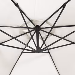 vidaXL Hanging Garden Parasol with LED Lighting Sand Metal Pole Shade Umbrella - Additional view 8