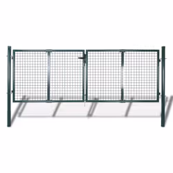 vidaXL Garden Fence Gate 289x100cm/306x150cm Steel Green Patio Wall Grill Door