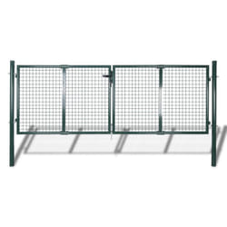 vidaXL Garden Fence Gate 289x125cm/306x175cm Steel Green Patio Wall Grill Door