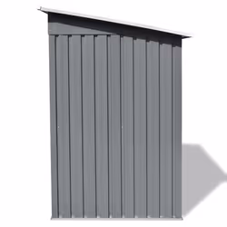 vidaXL Garden Storage Shed Grey Metal 190x124x181cm Outdoor Tool Cabin Room - Additional view 5
