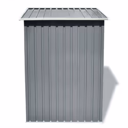 vidaXL Garden Storage Shed Grey Metal 204x132x186cm Outdoor Tool Cabin Room - Additional view 4