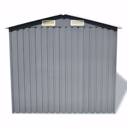 vidaXL Garden Storage Shed Grey Metal 204x132x186cm Outdoor Tool Cabin Room - Additional view 5