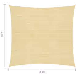 vidaXL Sunshade Sail HDPE Square 2x2m Beige Garden Patio Awning Canopy Shade - Additional view 5