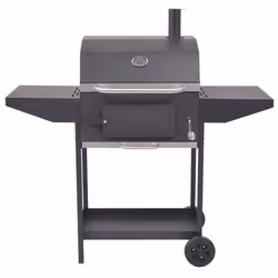 vidaXL BBQ Charcoal Smoker with Bottom Shelf Black Outdoor Grill Barbecue