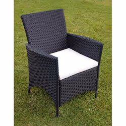 vidaXL Garden Lounge Set with Cushions 9 Piece Poly Rattan Black Outdoor Patio
