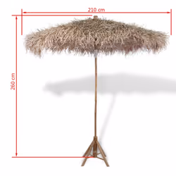 vidaXL Bamboo Garden Parasol with Banana Leaf Roof Sunshade Outdoor Umbrella - Additional view 3
