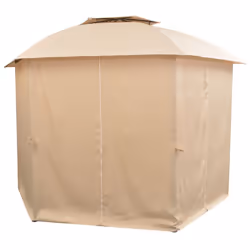 vidaXL Garden Marquee Pavilion Tent with Curtains Hexagonal 360x265cm Gazebo