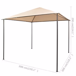 vidaXL Gazebo Pavilion Tent Canopy 3x3m Steel Beige Party Marquee Shelter - Additional view 7