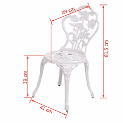 VidaXL 43176 outdoor chair Terrace Aluminium, Iron White - Additional view 5