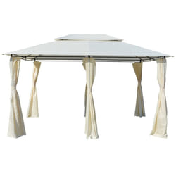 vidaXL Garden Marquee with Curtains 4x3m White Gazebo Canopy Pavilion Tent
