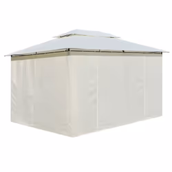 vidaXL Garden Marquee with Curtains 4x3m White Gazebo Canopy Pavilion Tent