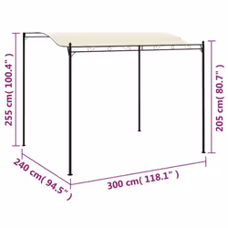vidaXL Gazebo Fabric Cream White Outdoor Garden Canopy Shelter Tent Carport - Additional view 6