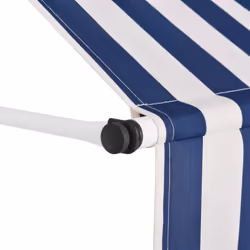 vidaXL Manual Retractable Awning 400cm Blue and White Stripes Window Canopy