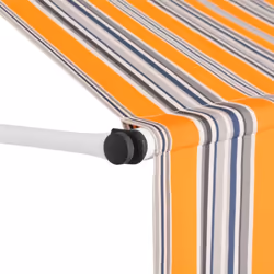 vidaXL Manual Retractable Awning 200cm Yellow and Blue Stripes Window Canopy - Additional view 2
