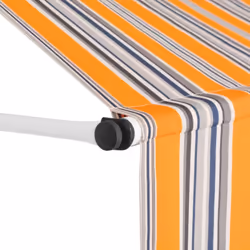 vidaXL Manual Retractable Awning 250cm Yellow and Blue Stripes Window Canopy