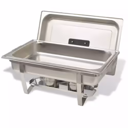 vidaXL 2 pcs Chafing Dish Set Stainless Steel Lid Food Water Pan Stand Burner