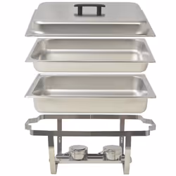vidaXL 2 pcs Chafing Dish Set Stainless Steel Lid Food Water Pan Stand Burner - Additional view 4