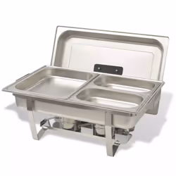 vidaXL 2 pcs Chafing Dish Set Stainless Steel Lid Food Water Pan Stand Burner - Additional view 5