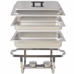 vidaXL Chafing Dish Set 3 pcs Stainless Steel Lid Food Water Pan Stand Burner - Additional view 4