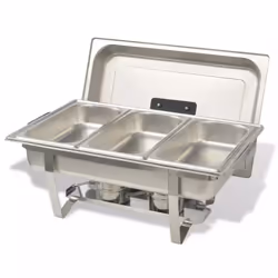 vidaXL Chafing Dish Set 3 pcs Stainless Steel Lid Food Water Pan Stand Burner - Additional view 7