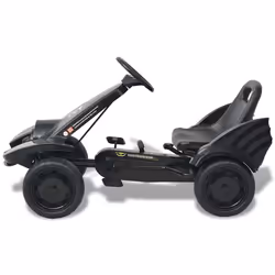 vidaXL Pedal Go Kart with Adjustable Seat Black Children Racing Cart Vehicle