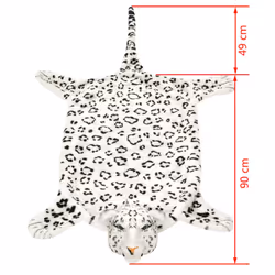 vidaXL Leopard Carpet Plush 139cm White Home Living Room Floor Mat Soft Rug - Additional view 3