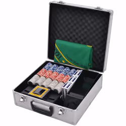 vidaXL Combine Poker/Blackjack Casino Game Set with 600 Laser Chips Aluminium - Additional view 5